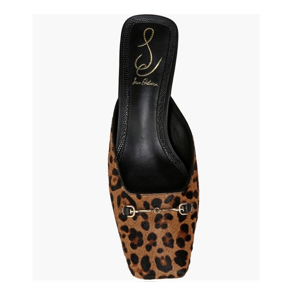 New Sam EdelmanWomen's Ollie Square Toe Mule In Tan Leopard Print Size 6.5 - Picture 2 of 12